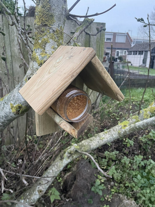 Houttan Houten Voederhuisje Geïmpregneerd Grenen Incl. Pindakaaspot