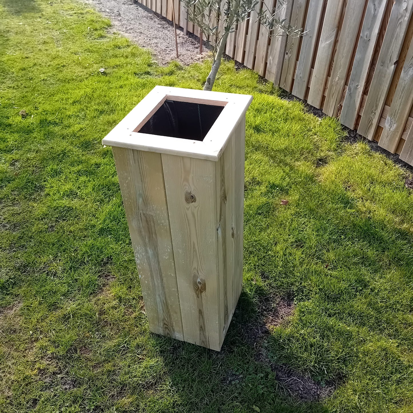 Geïmpregneerde grenen plantenbak 30x30x85 cm