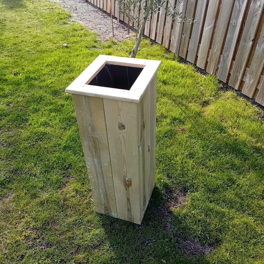 Geïmpregneerde grenen plantenbak 30x30x85 cm
