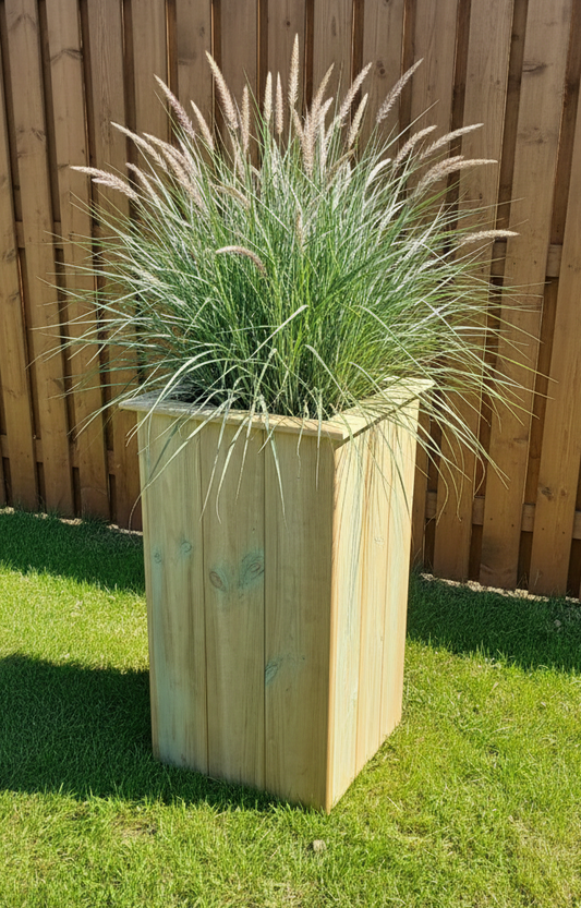 Houttan Plantenbak – 45×45×80 cm | extra hoogte, diepe wortelruimte