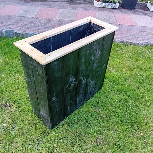 Houttan Zwarte Plantenbak – 75×30×70 cm