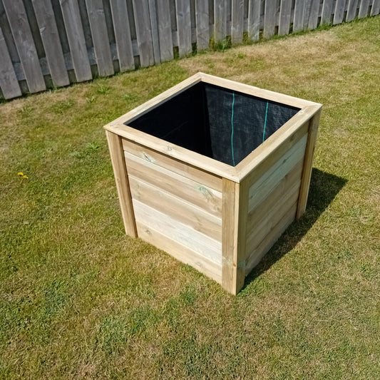 Houttan Plantenbak – 70 × 70 × 70 cm | diepe wortelruimte