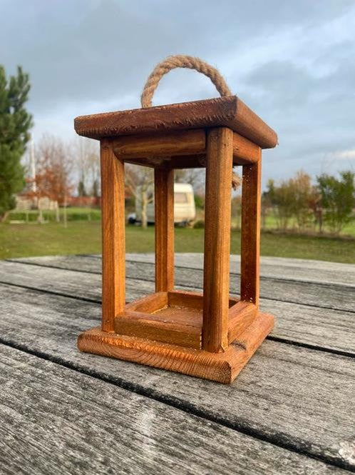 Houttan Houten Lantaarn – Teak Afwerking (20 cm)