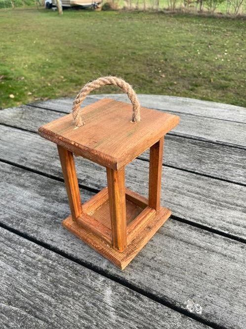 Houttan Houten Lantaarn – Teak Afwerking (20 cm)