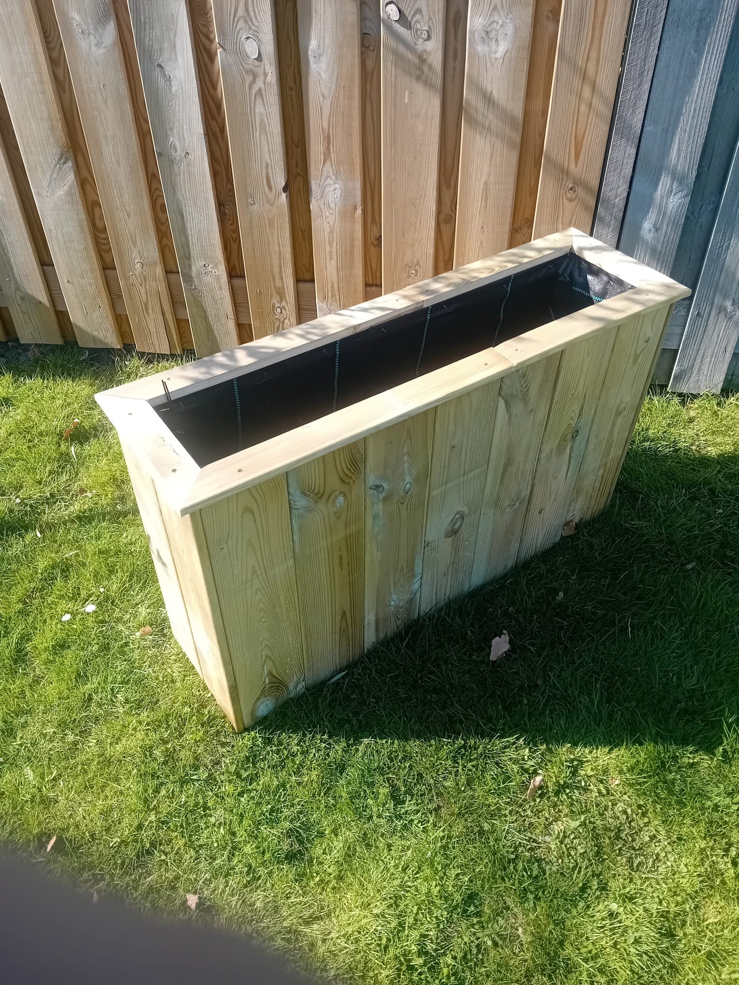 Handgemaakte geïmpregneerde grenen plantenbak 100×30×60 cm – inclusief worteldoek – Houttan
