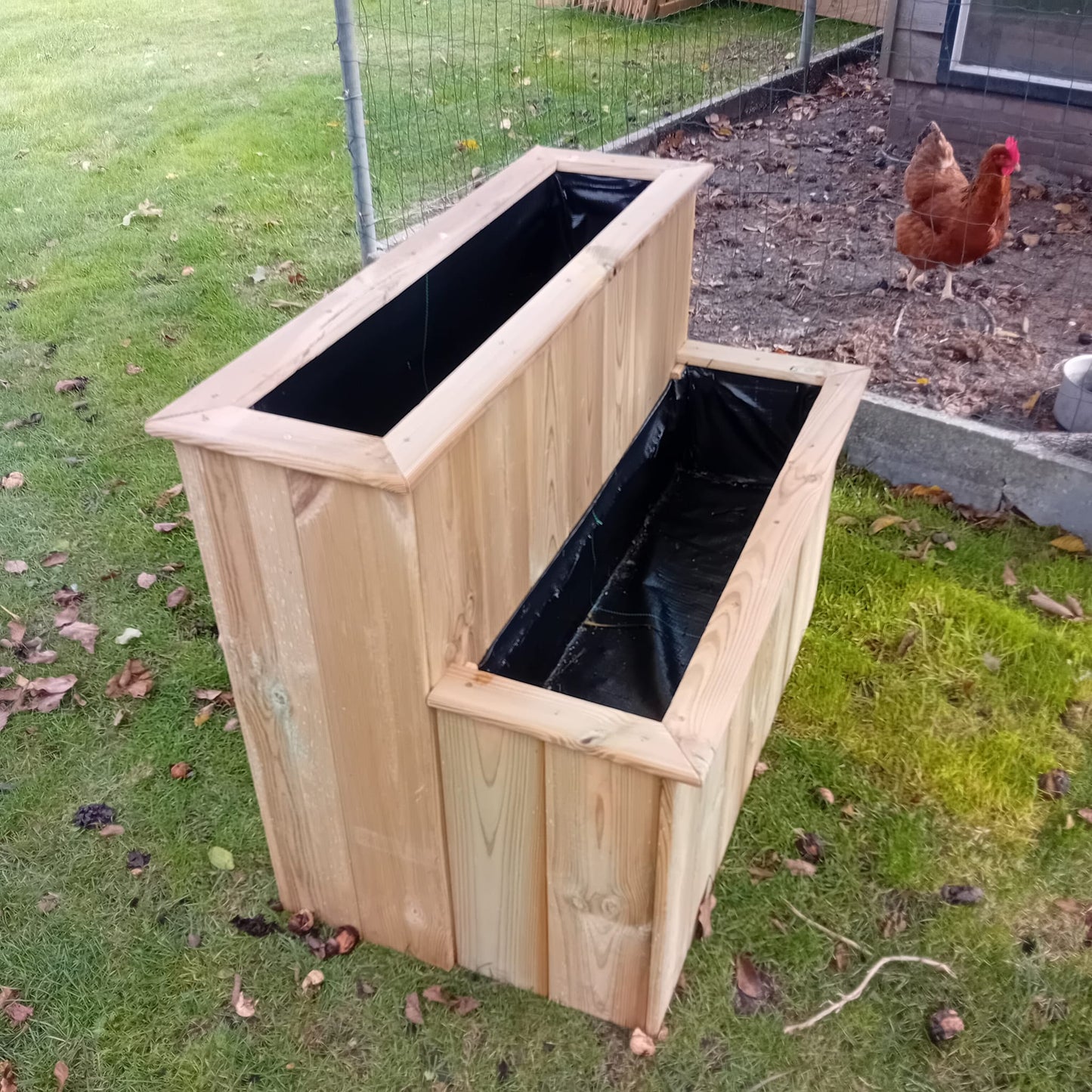 Houttan Trappenbak – Luxe Duo-Plantenbak van Geïmpregneerd Grenen
